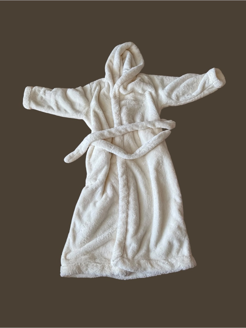 Pottery Barn Plush Sherpa Hooded Robe Cream Ivory Unisex Size L/XL Lounge